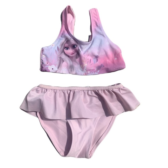 💛 H&M Disney Frozen Elsa Two-Piece Swimsuit - Size US 5T/6 - Picture 1 of 4
